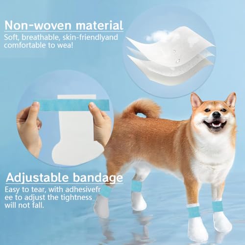 Qpets® 40PCS Pet Walking Shoes Water Resistant Lining Design Eco Non-Woven Dog Boots Easy-tie Bandage Palm Sleeve Cover for Outdoor Medium Large Dogs Size L Qpets® 40PCS Pet Walking Shoes Water Resistant Lining Design Eco Non-Woven Dog Boots Easy-tie Bandage Palm Sleeve Cover for Outdoor Medium Large Dogs Size L